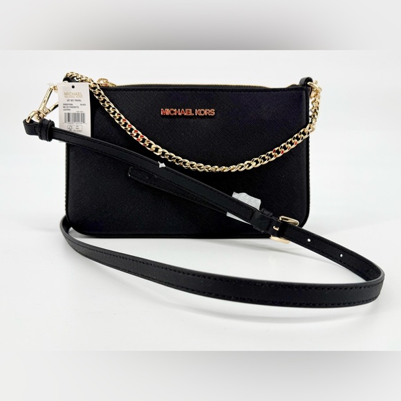 Michael Kors Handbags - Michael Kors Black Crossbody Bag with Gold Chain